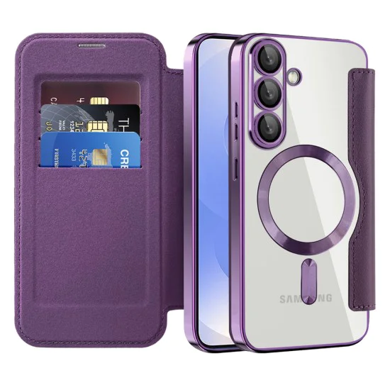 Кейс за Samsung Galaxy S25 Plus - SmartMag Book Case - Лилав