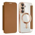 Кейс за Samsung Galaxy S25 - SmartMag Book Case - Кафяв