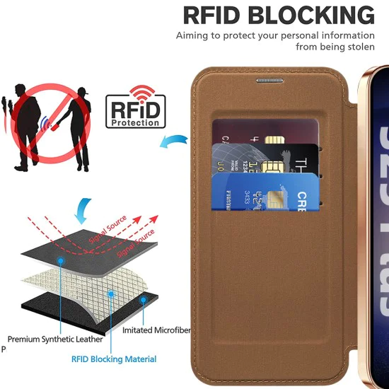 Кейс за Samsung Galaxy S25 - SmartMag Book Case - Кафяв