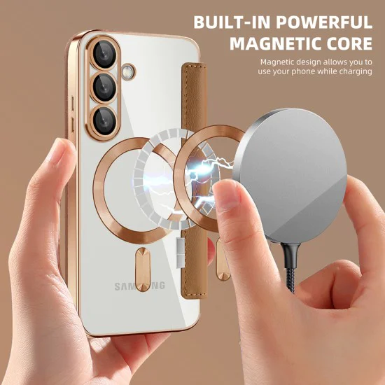 Кейс за Samsung Galaxy S25 - SmartMag Book Case - Кафяв