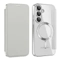 Кейс за Samsung Galaxy S25 - SmartMag Book Case - Сив