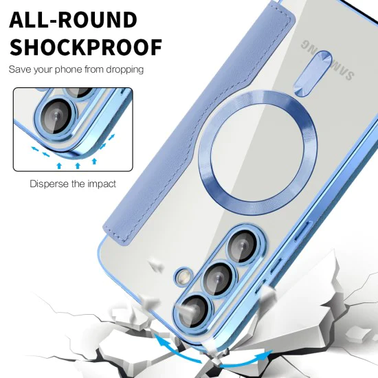Кейс за Samsung Galaxy S25 - SmartMag Book Case - Светло син