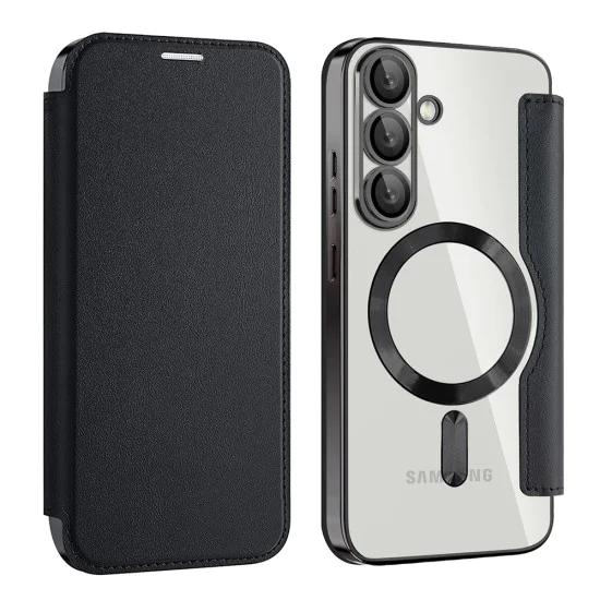 Кейс за Samsung Galaxy S25 - SmartMag Book Case - черен