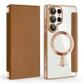 Кейс за Samsung Galaxy S25 Ultra - SmartMag Book Case - Кафяв