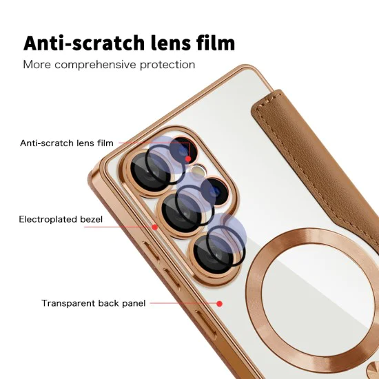 Кейс за Samsung Galaxy S25 Ultra - SmartMag Book Case - Кафяв