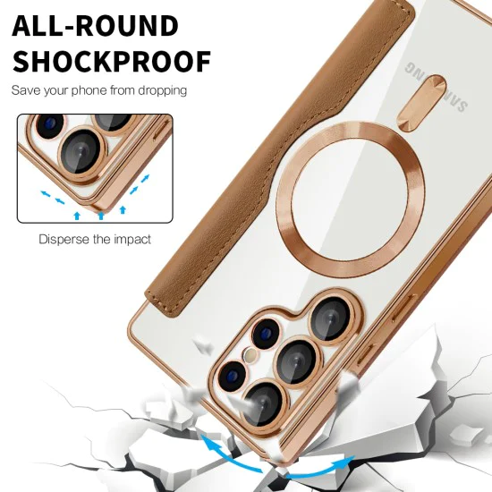 Кейс за Samsung Galaxy S25 Ultra - SmartMag Book Case - Кафяв