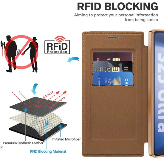 Кейс за Samsung Galaxy S25 Ultra - SmartMag Book Case - Кафяв