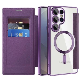 Кейс за Samsung Galaxy S25 Ultra - SmartMag Book Case - Лилав