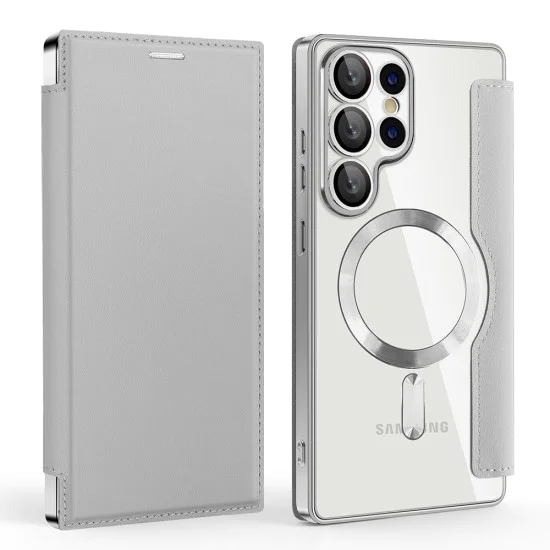 Кейс за Samsung Galaxy S25 Ultra - SmartMag Book Case - Сив