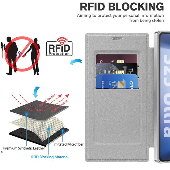 Кейс за Samsung Galaxy S25 Ultra - SmartMag Book Case - Сив