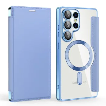 Кейс за Samsung Galaxy S25 Ultra - SmartMag Book Case - Светло син