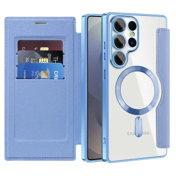 Кейс за Samsung Galaxy S25 Ultra - SmartMag Book Case - Светло син
