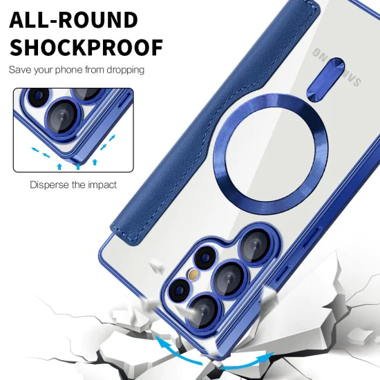 Кейс за Samsung Galaxy S25 Ultra - SmartMag Book Case - син
