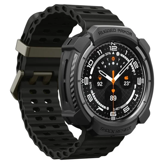 Кейс Spigen Rugged Armor (ACS11611) - Samsung Galaxy Watch Ultra 2 - Черен