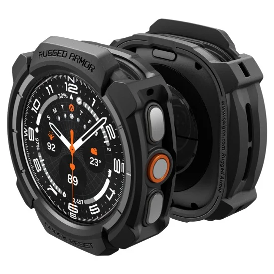 Кейс Spigen Rugged Armor (ACS11611) - Samsung Galaxy Watch Ultra 2 - Черен