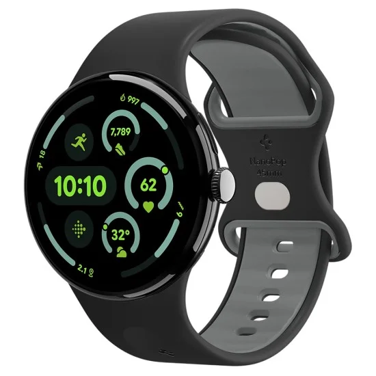 Кейс с каишка Spigen Nano Pop (AMP09486) - Google Pixel Watch 5 / Watch 4 / Watch 3 / Watch 2 / Watch 1 41mm - Черен