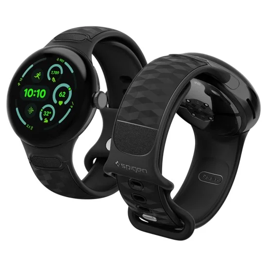Кейс с каишка Spigen Parallax (AMP10192) - Google Pixel Watch 5 / Watch 4 / Watch 3 45mm - Матово черен