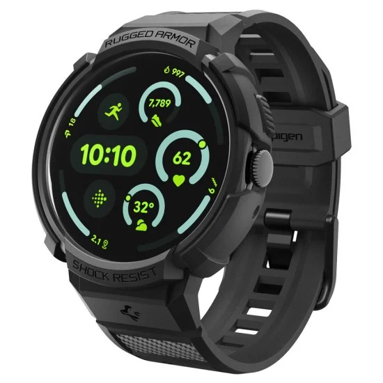 Кейс с каишка Spigen Rugged Armor Pro (ACS11223) - Google Pixel Watch 5 45mm / Watch 4 45mm - Черен