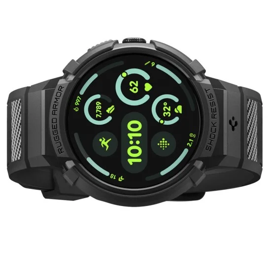 Кейс с каишка Spigen Rugged Armor Pro (ACS11223) - Google Pixel Watch 5 45mm / Watch 4 45mm - Черен