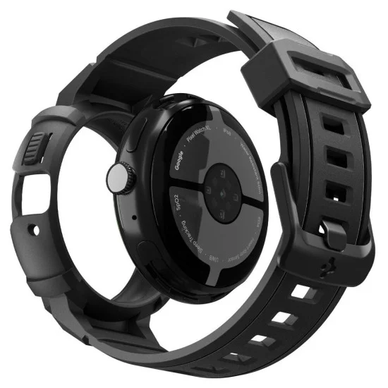 Кейс с каишка Spigen Rugged Armor Pro (ACS11223) - Google Pixel Watch 5 45mm / Watch 4 45mm - Черен