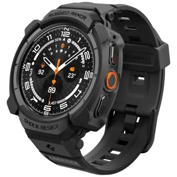 Кейс с каишка Spigen Rugged Armor Pro (ACS11612) - Samsung Galaxy Watch Ultra 2 - Черен