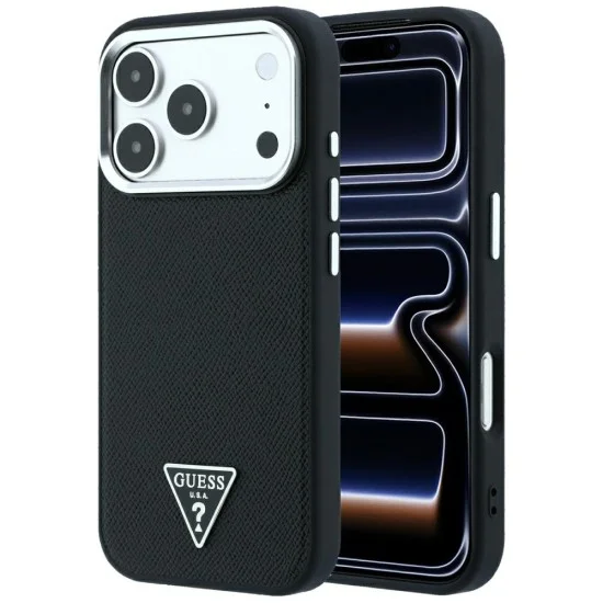 Guess - Grained Triangle Logo MagSafe (GUHMP18XPGSMTLSK) - iPhone 18 Pro Max / iPhone 17 Pro Max - Black