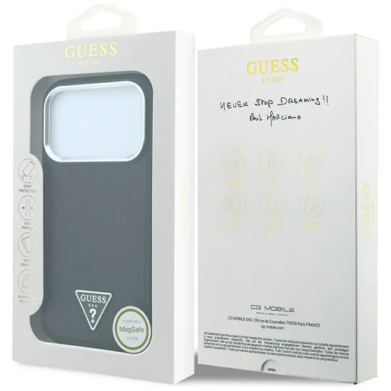 Guess - Grained Triangle Logo MagSafe (GUHMP18XPGSMTLSK) - iPhone 18 Pro Max / iPhone 17 Pro Max - Black