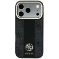 Кожен калъф Guess Leather 4G Stripe Round Classic Logo MagSafe (GUHMP18L6P4G4RCK) - iPhone 18 Pro / iPhone 17 Pro - Черен