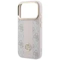 Кожен калъф Guess Leather 4G Stripe Round Classic Logo MagSafe (GUHMP18L6P4G4RCP) - iPhone 18 Pro / iPhone 17 Pro - Розов