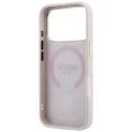 Кожен калъф Guess Leather 4G Stripe Round Classic Logo MagSafe (GUHMP18L6P4G4RCP) - iPhone 18 Pro / iPhone 17 Pro - Розов