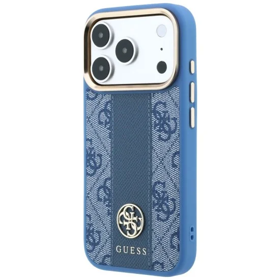 Guess - Leather 4G Stripe Round Classic Logo MagSafe (GUHMP18X6P4G4RCB) - iPhone 18 Pro Max / iPhone 17 Pro Max - Blue