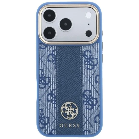 Guess - Leather 4G Stripe Round Classic Logo MagSafe (GUHMP18X6P4G4RCB) - iPhone 18 Pro Max / iPhone 17 Pro Max - Blue
