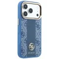 Guess - Leather 4G Stripe Round Classic Logo MagSafe (GUHMP18X6P4G4RCB) - iPhone 18 Pro Max / iPhone 17 Pro Max - Blue