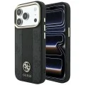 Кожен калъф Guess Leather 4G Stripe Round Classic Logo MagSafe (GUHMP18X6P4G4RCK) - iPhone 18 Pro Max / iPhone 17 Pro Max - Черен