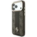 Guess - Leather 4G Stripe Round Classic Logo MagSafe (GUHMP18X6P4G4RCW) - iPhone 18 Pro Max / iPhone 17 Pro Max - Brown