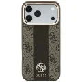 Guess - Leather 4G Stripe Round Classic Logo MagSafe (GUHMP18X6P4G4RCW) - iPhone 18 Pro Max / iPhone 17 Pro Max - Brown
