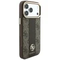 Guess - Leather 4G Stripe Round Classic Logo MagSafe (GUHMP18X6P4G4RCW) - iPhone 18 Pro Max / iPhone 17 Pro Max - Brown