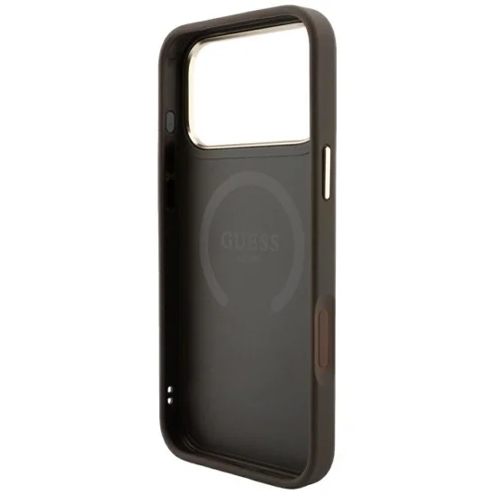 Guess - Leather 4G Stripe Round Classic Logo MagSafe (GUHMP18X6P4G4RCW) - iPhone 18 Pro Max / iPhone 17 Pro Max - Brown
