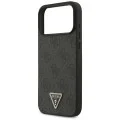 Кожен калъф Guess Leather 4G Triangle Strass MagSafe (GUHMP18XP4TDPLK) - iPhone 18 Pro Max / iPhone 17 Pro Max - Черен