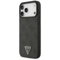 Кожен калъф Guess Leather 4G Triangle Strass MagSafe (GUHMP18XP4TDPLK) - iPhone 18 Pro Max / iPhone 17 Pro Max - Черен