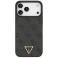 Кожен калъф Guess Leather 4G Triangle Strass MagSafe (GUHMP18XP4TDPLK) - iPhone 18 Pro Max / iPhone 17 Pro Max - Черен