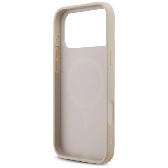 Кожен калъф Guess Leather 4G Triangle Strass MagSafe (GUHMP18XP4TDPP) - iPhone 18 Pro Max / iPhone 17 Pro Max - Розов