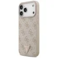 Кожен калъф Guess Leather 4G Triangle Strass MagSafe (GUHMP18XP4TDPP) - iPhone 18 Pro Max / iPhone 17 Pro Max - Розов