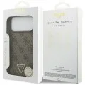 Кожен калъф Guess Leather 4G Triangle Strass MagSafe (GUHMP18XP4TDPW) - iPhone 18 Pro Max / iPhone 17 Pro Max - Кафяв