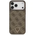 Кожен калъф Guess Leather 4G Triangle Strass MagSafe (GUHMP18XP4TDPW) - iPhone 18 Pro Max / iPhone 17 Pro Max - Кафяв