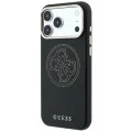 Кожен калъф Guess Leather Perforated 4G MagSafe (GUHMP18L6PS4SRGK) - iPhone 18 Pro / iPhone 17 Pro - Черен