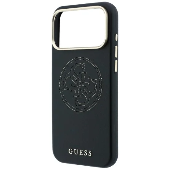 Кожен калъф Guess Leather Perforated 4G MagSafe (GUHMP18L6PS4SRGK) - iPhone 18 Pro / iPhone 17 Pro - Черен