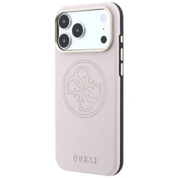 Кожен калъф Guess Leather Perforated 4G MagSafe (GUHMP18L6PS4SRGP) - iPhone 18 Pro / iPhone 17 Pro - Розов