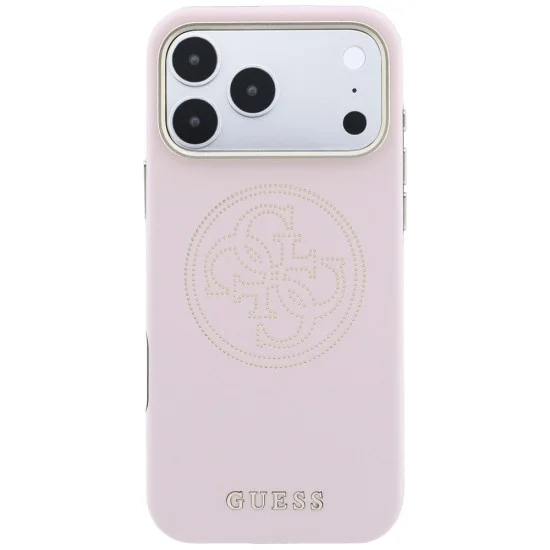 Кожен калъф Guess Leather Perforated 4G MagSafe (GUHMP18L6PS4SRGP) - iPhone 18 Pro / iPhone 17 Pro - Розов