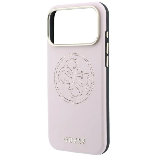Кожен калъф Guess Leather Perforated 4G MagSafe (GUHMP18L6PS4SRGP) - iPhone 18 Pro / iPhone 17 Pro - Розов